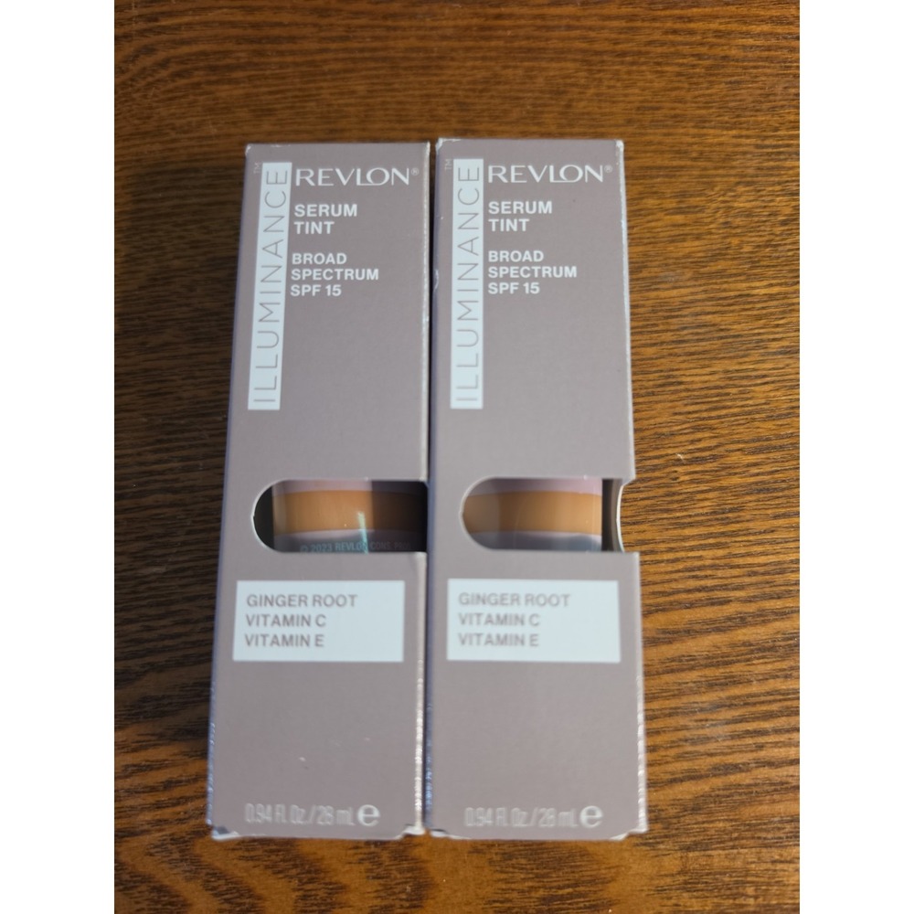 Lot of 2 Revlon Illuminating Serum Tinted Broad Spectrum‎ SPF 15 Tan Sand 409